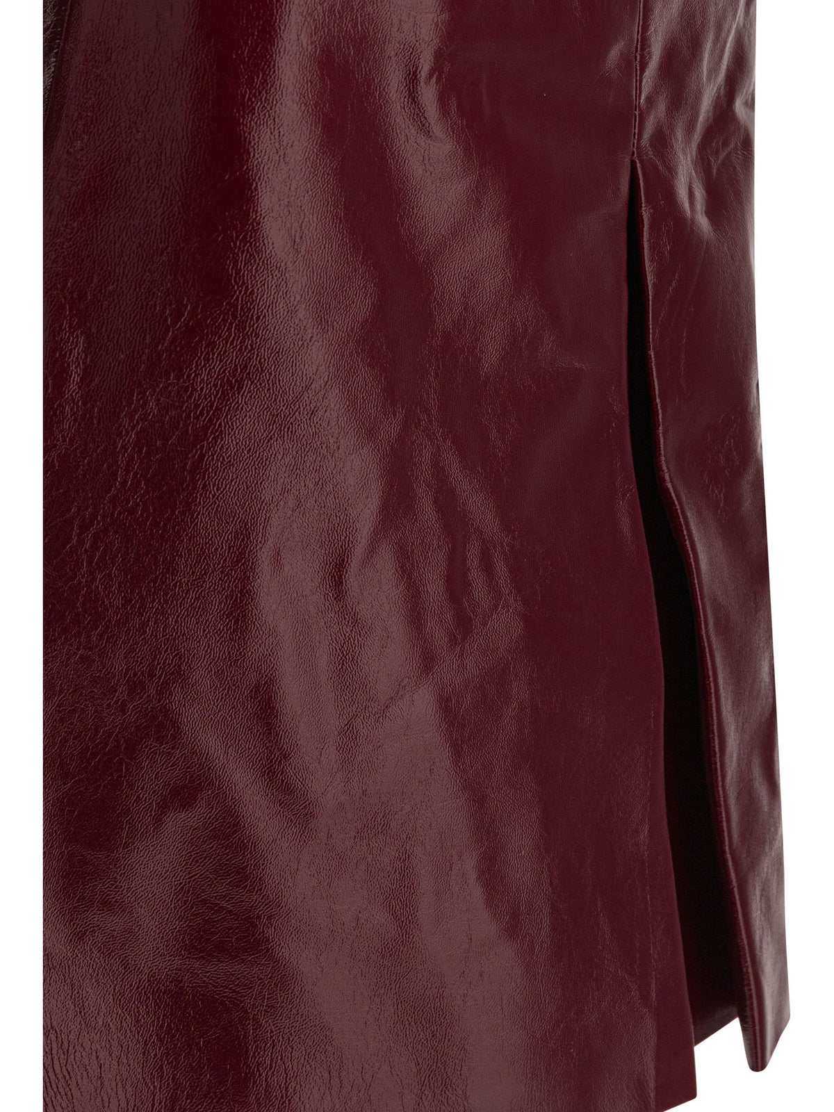 Self-Portrait Leather miniskirt - Bordeaux
