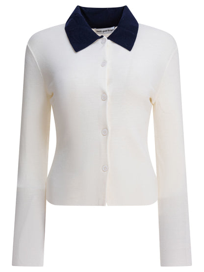 Self-Portrait Merino wool cardigan - Beige