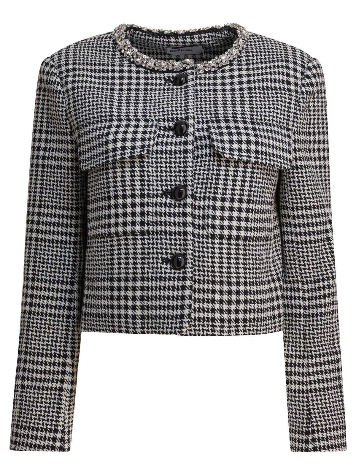 Self-Portrait Houndstooth blazer - Black