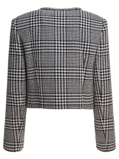 Self-Portrait Houndstooth blazer - Black