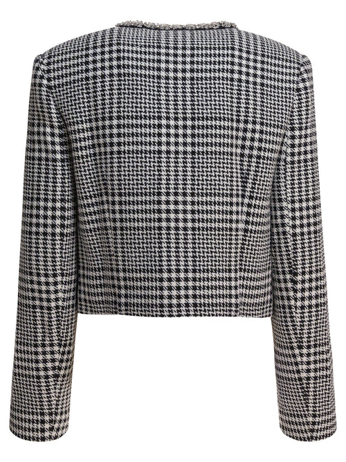 Self-Portrait Houndstooth blazer - Black
