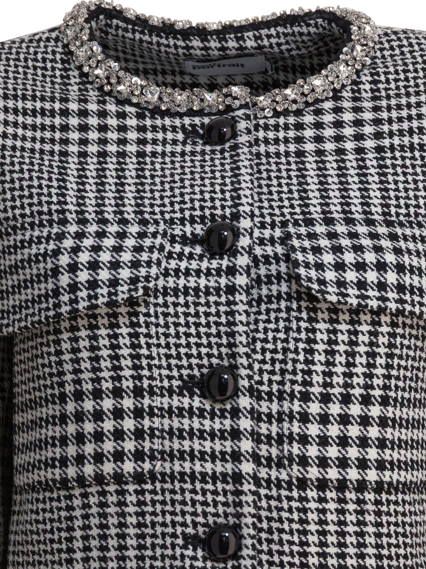Self-Portrait Houndstooth blazer - Black