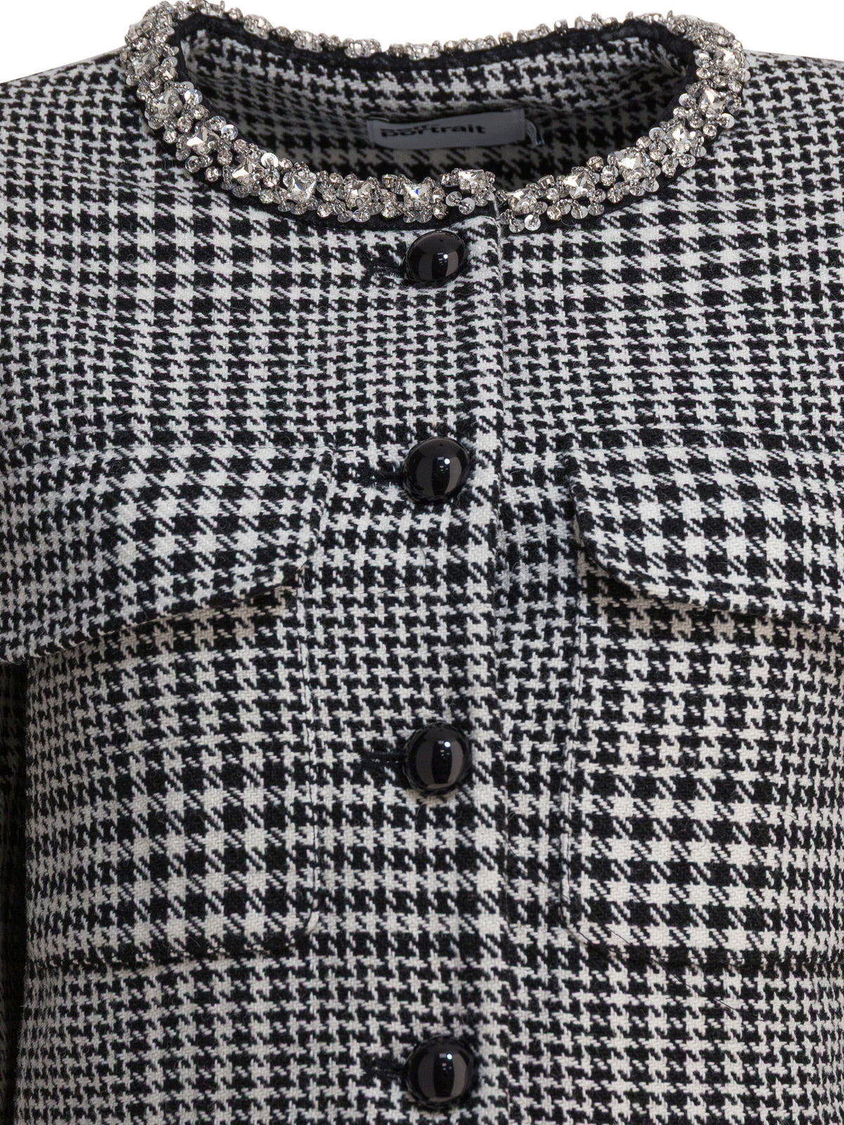 Self-Portrait Houndstooth blazer - Black