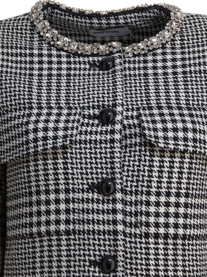 Self-Portrait Houndstooth blazer - Black