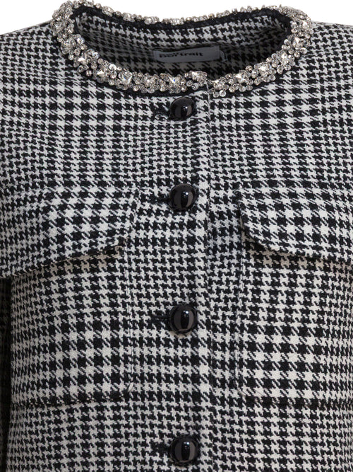 Self-Portrait Houndstooth blazer - Black