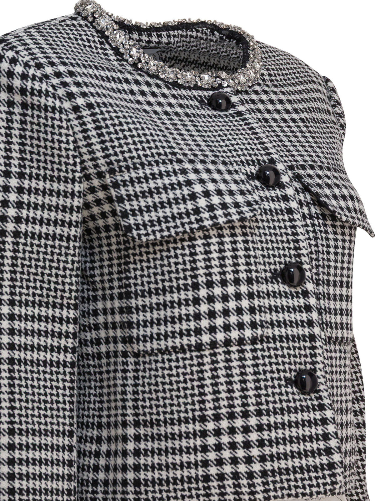 Self-Portrait Houndstooth blazer - Black