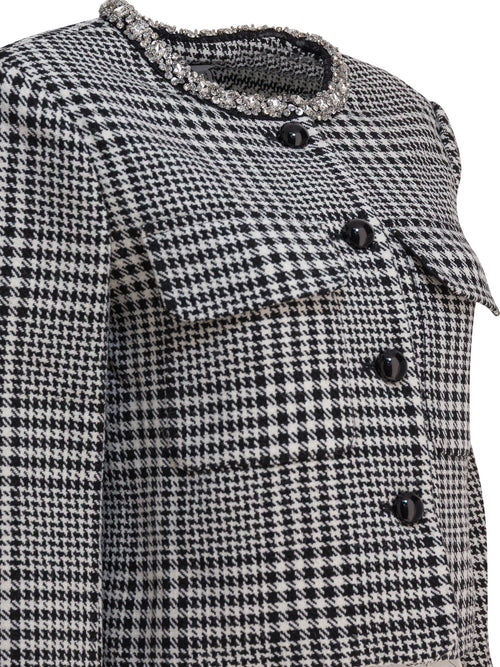 Self-Portrait Houndstooth blazer - Black