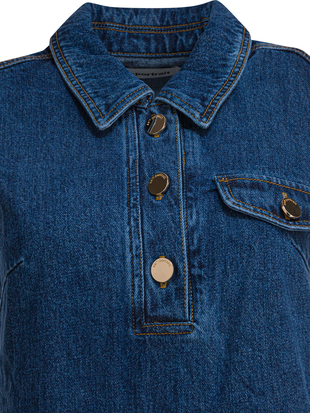 Self-Portrait Short denim dress - Blue