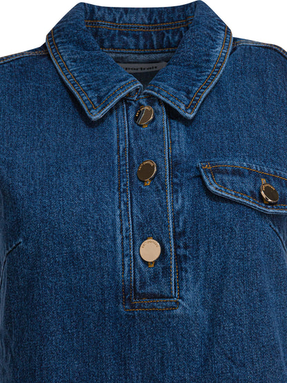 Self-Portrait Short denim dress - Blue