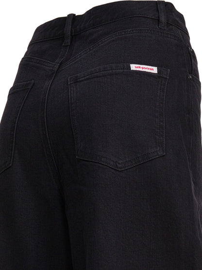 Self-Portrait Wide leg jeans - Black