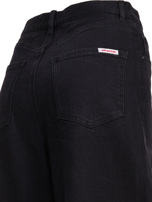 Self-Portrait Wide leg jeans - Black