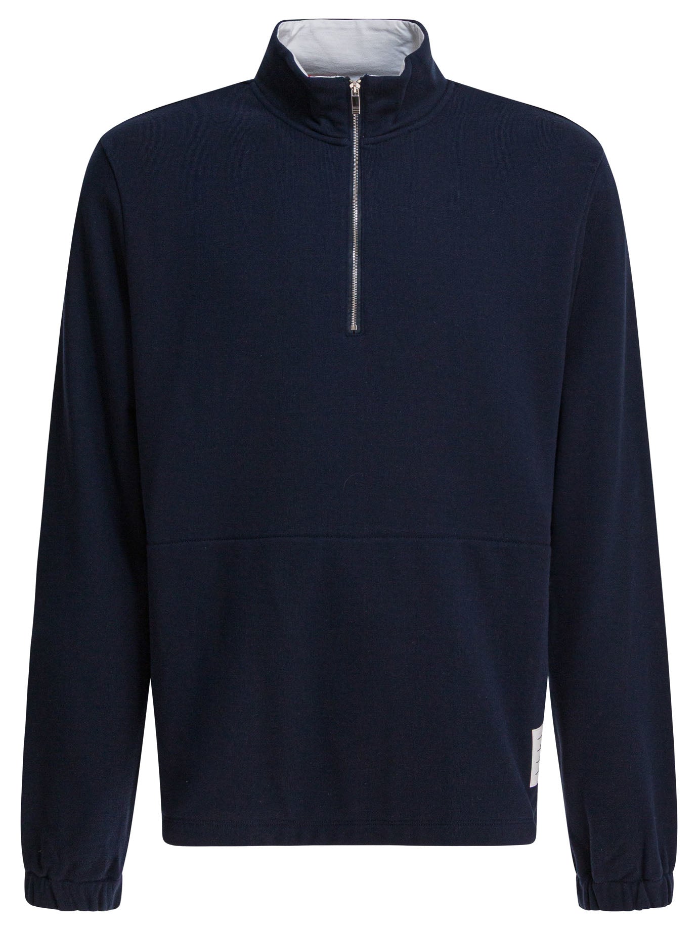 Thom Browne Sweatshirt with half zipper and logo - Blue