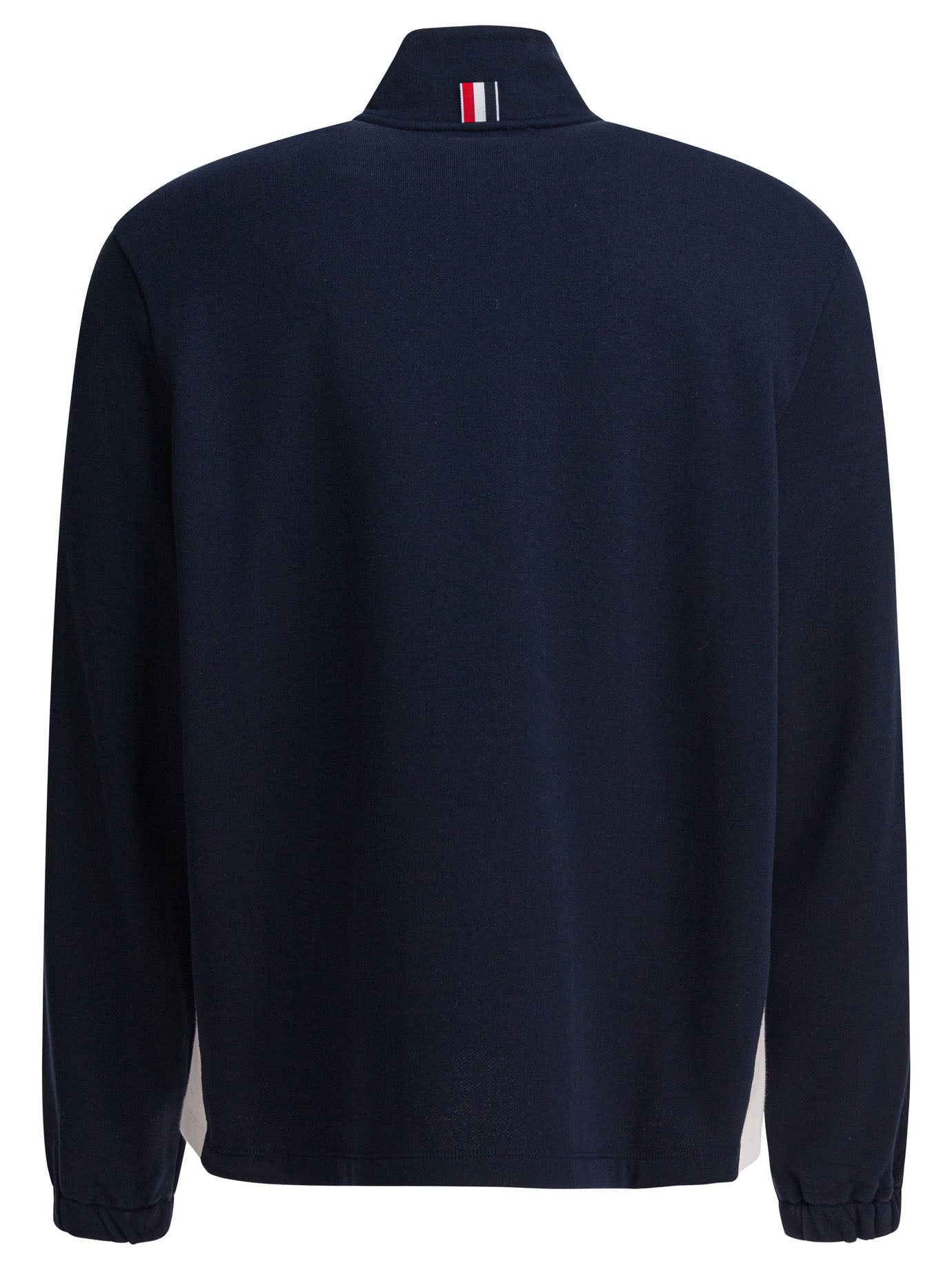 Thom Browne Sweatshirt with half zipper and logo - Blue