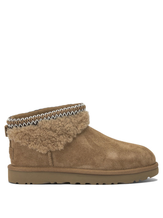 Ugg "Classic Ultra Mini Maxi Curly" ankle boots - Brown