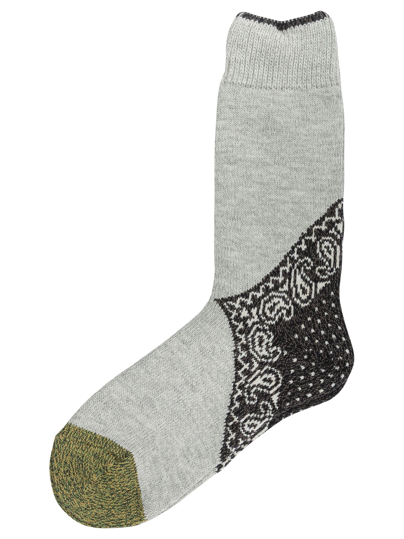 Kapital "Yarns Heel Paisley Bandana" Socks - Grey