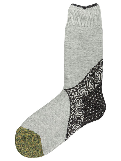Kapital "Yarns Heel Paisley Bandana" Socks - Grey