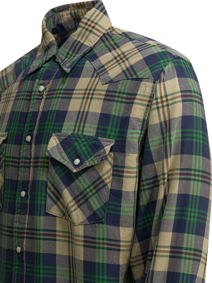 Kapital "Columbia-Check Husky" Western shirt - Green