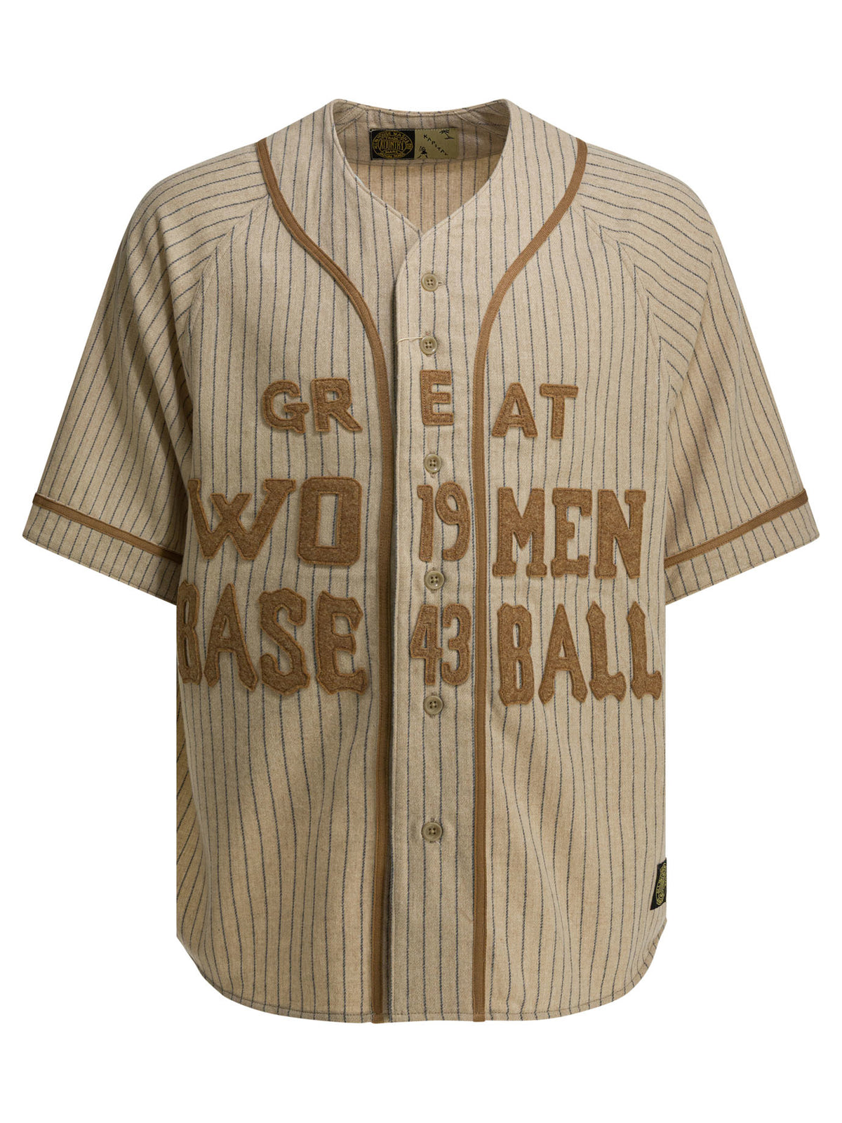 Kapital Great Women Baseball Shirt in Wool - Beige