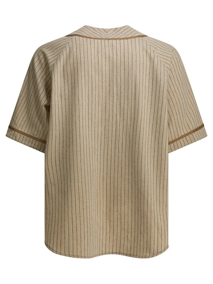 Kapital Great Women Baseball Shirt in Wool - Beige