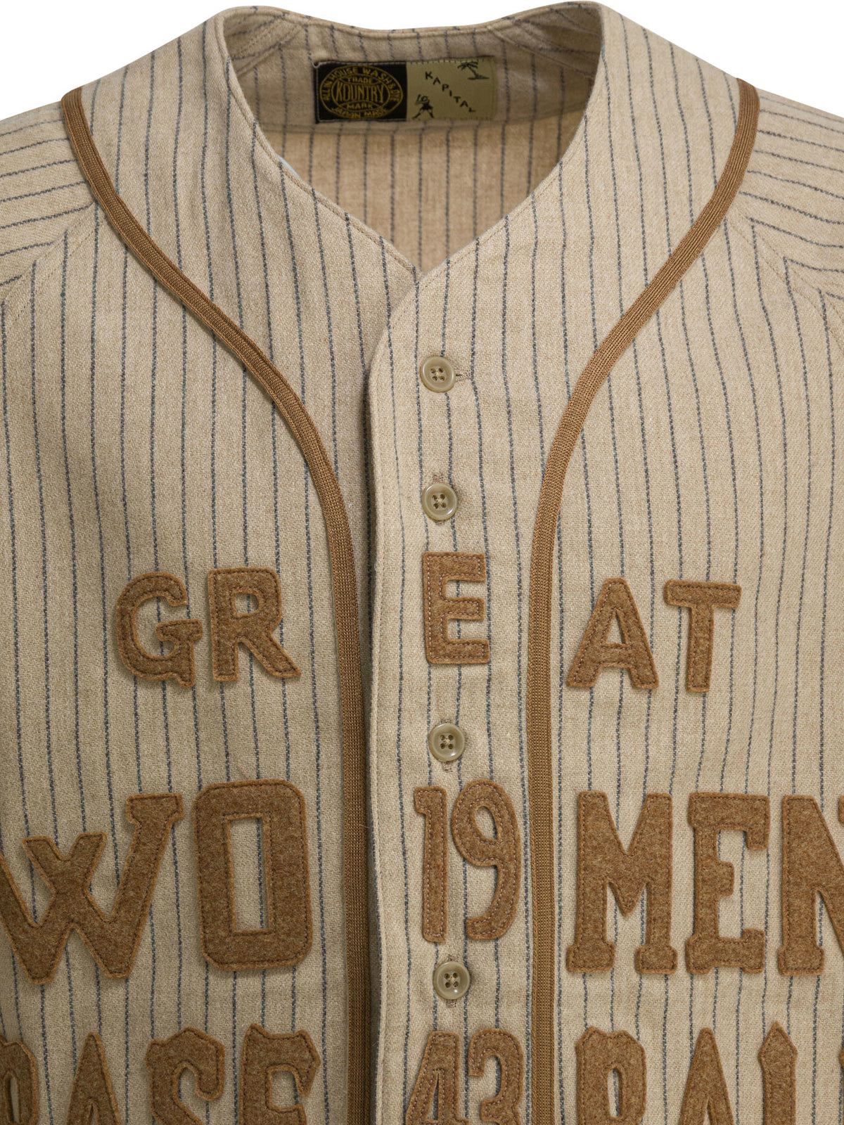 Kapital Great Women Baseball Shirt in Wool - Beige