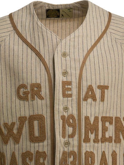 Kapital Great Women Baseball Shirt in Wool - Beige