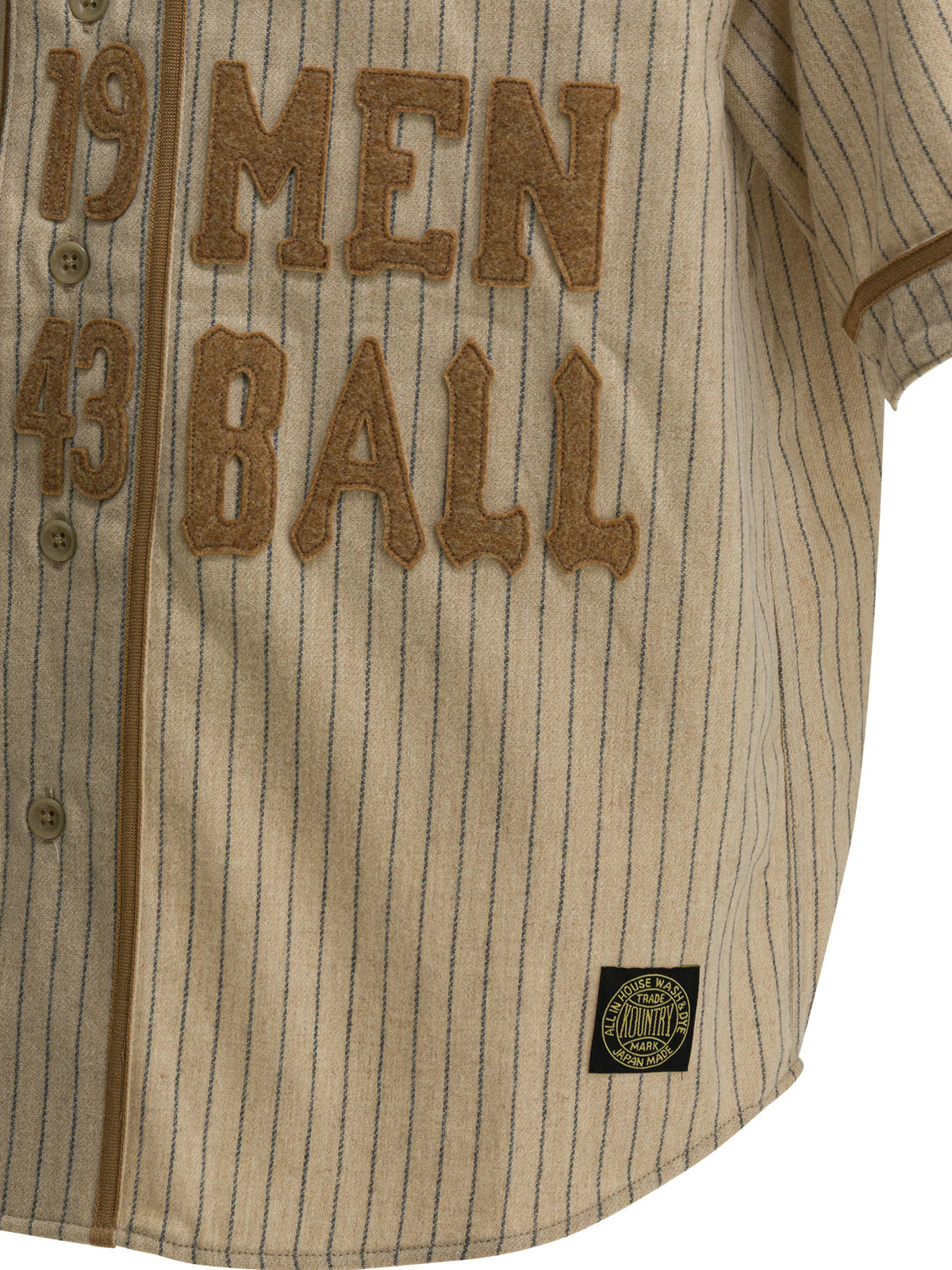 Kapital Great Women Baseball Shirt in Wool - Beige
