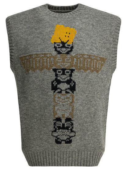 Kapital "Peckish Totem Pole" Sleeveless - Grey