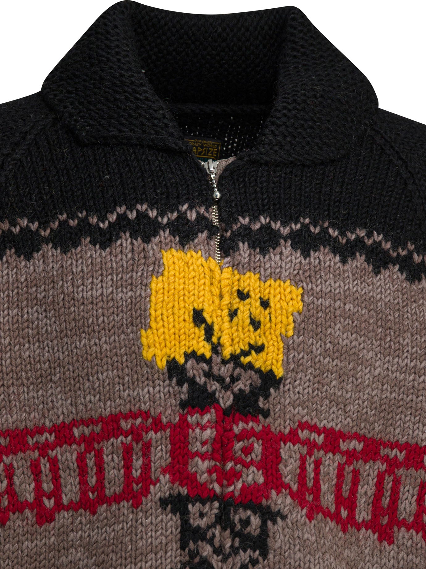 Kapital "Peckish Totem Pole" zippered sweater. - Brown