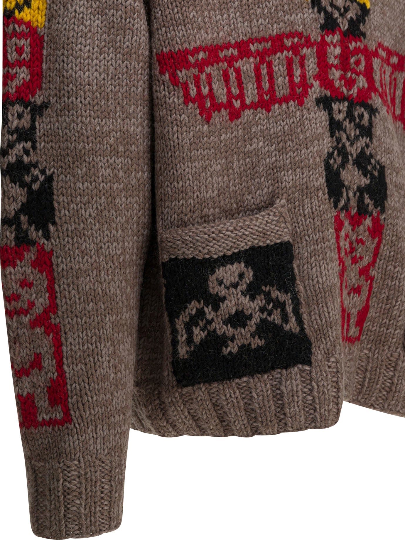 Kapital "Peckish Totem Pole" zippered sweater. - Brown