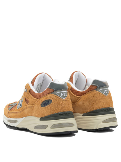 New Balance "Made in UK 991V2" Sneakers - Orange