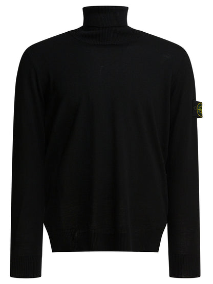 Stone Island "Light RWS" Turtleneck Sweater - Black