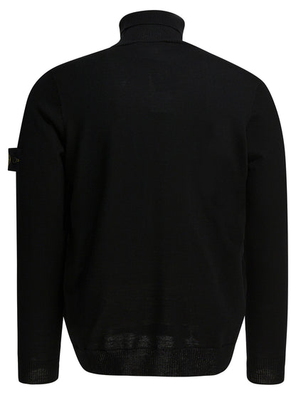 Stone Island "Light RWS" Turtleneck Sweater - Black