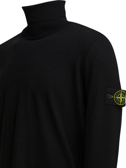 Stone Island "Light RWS" Turtleneck Sweater - Black