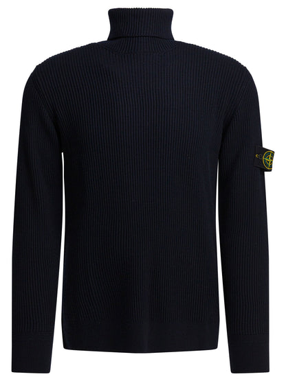 Stone Island Crew-neck sweater with logo - Blue