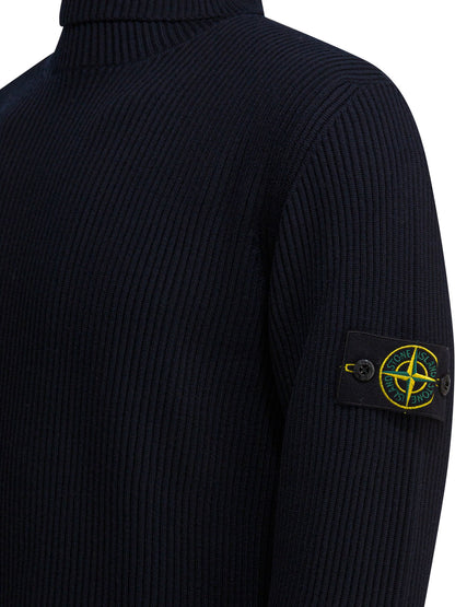 Stone Island Crew-neck sweater with logo - Blue