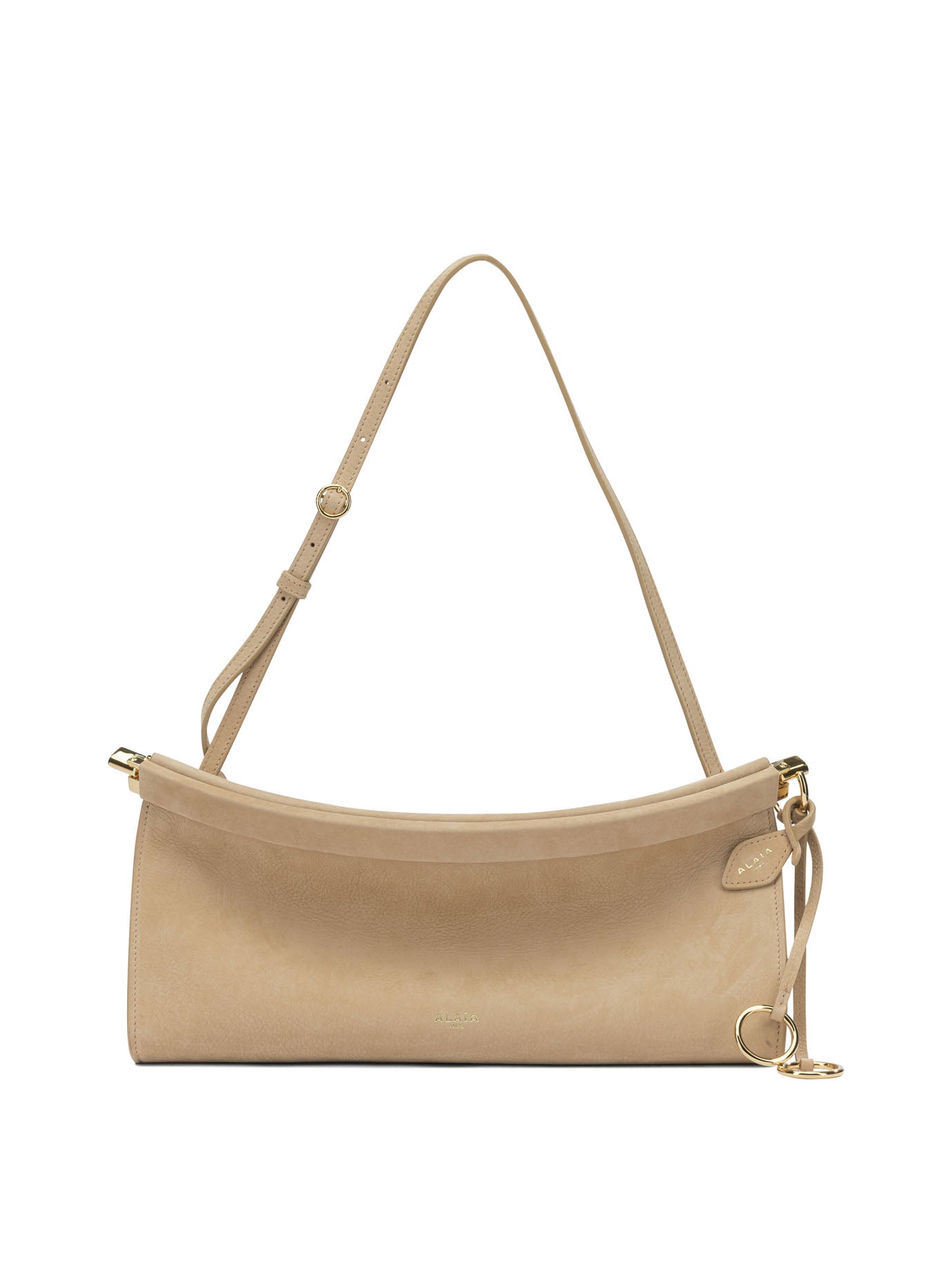 AlaïA "Le Click East West" Medium Shoulder Bag - Beige