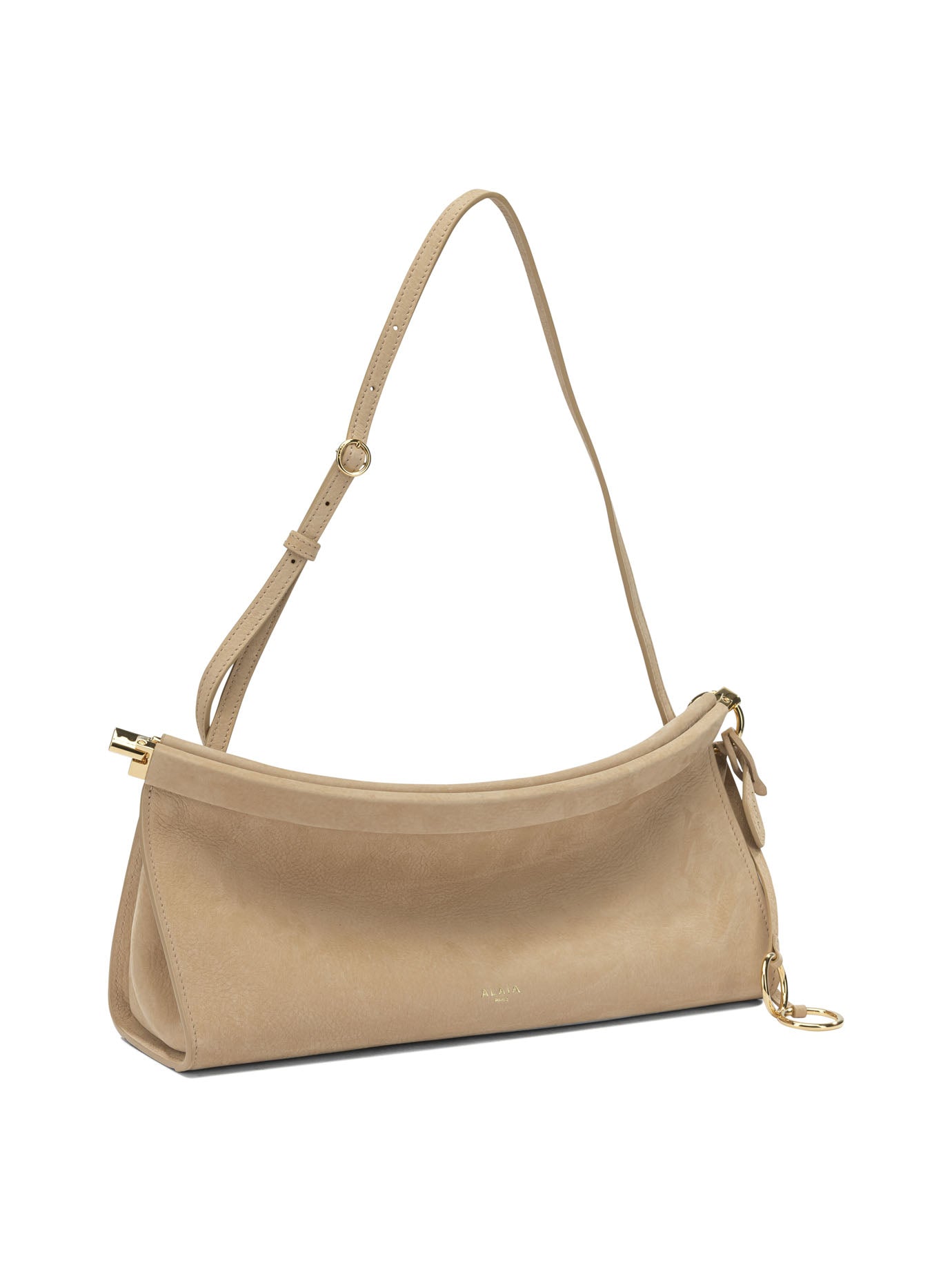 AlaïA "Le Click East West" Medium Shoulder Bag - Beige