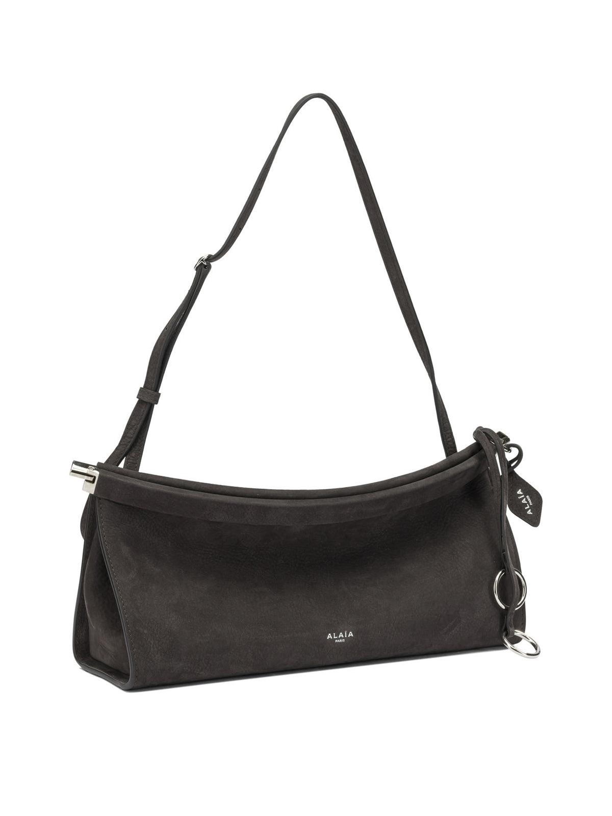 AlaïA "Le Click East West" Medium Shoulder Bag - Grey