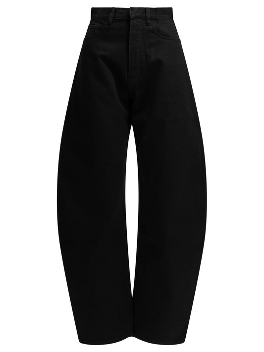 AlaïA "Round" Wide-Leg Jeans - Black
