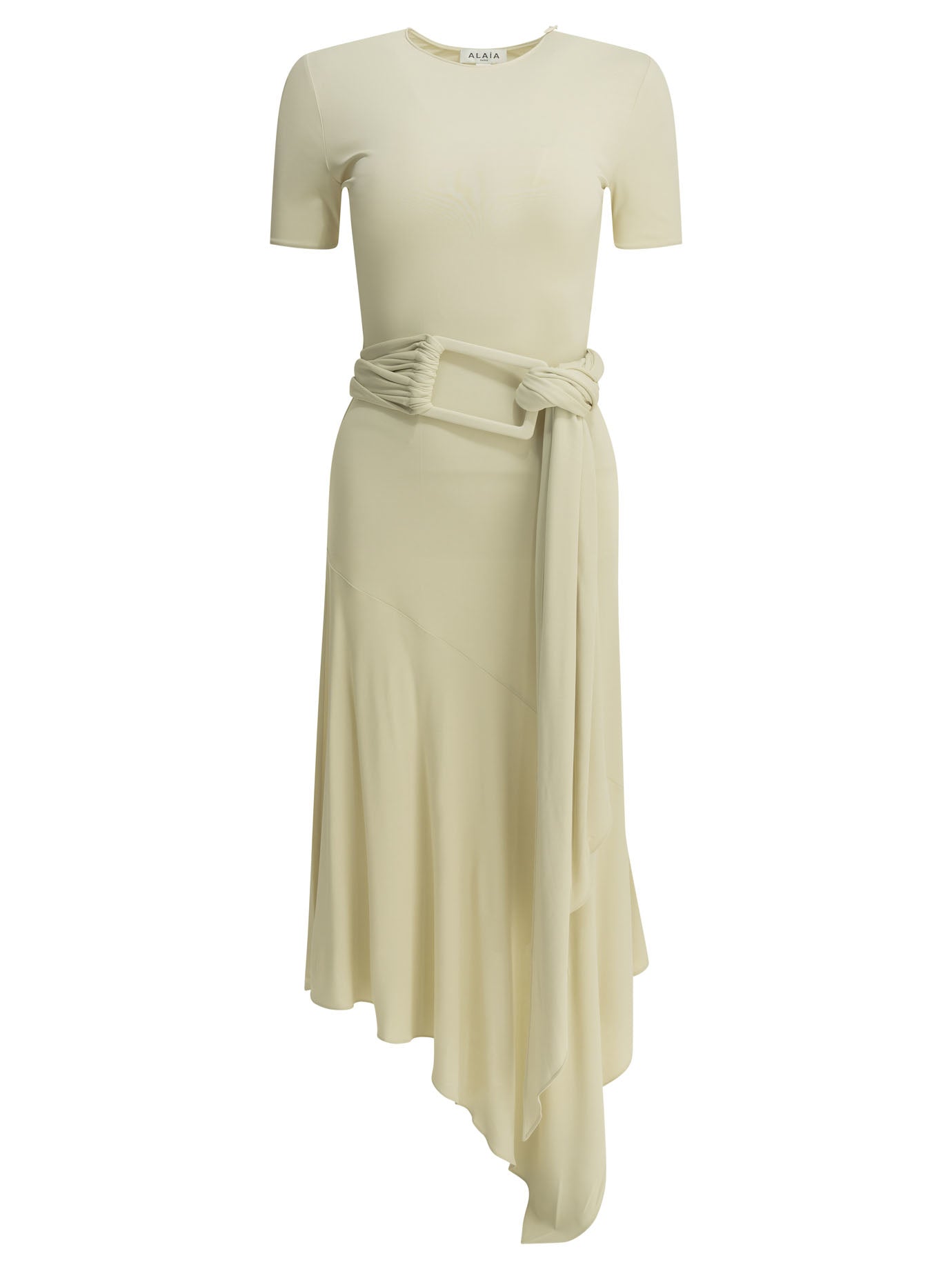 AlaïA Draped midi dress - White