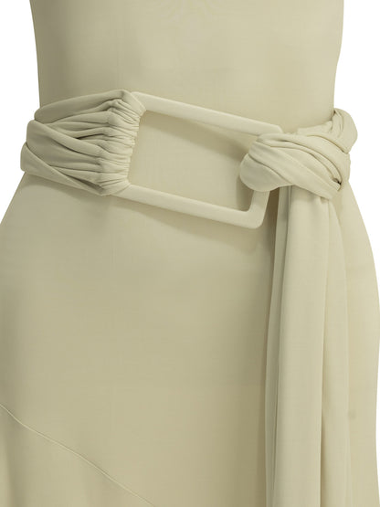 AlaïA Draped midi dress - White