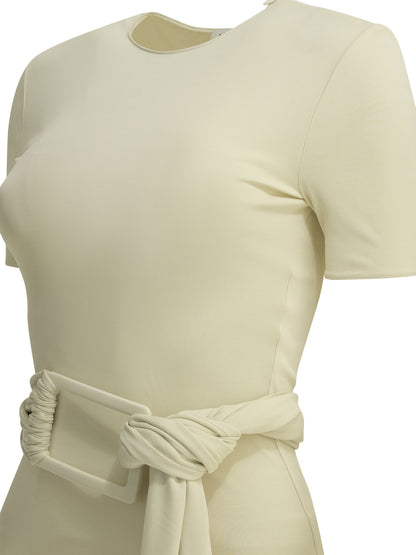 AlaïA Draped midi dress - White