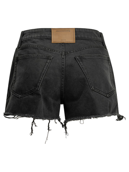 Alexander Wang "Fly" Five-Pocket Shorts - Black