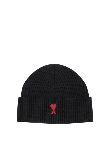 Ami Paris Merino wool beanie - Black
