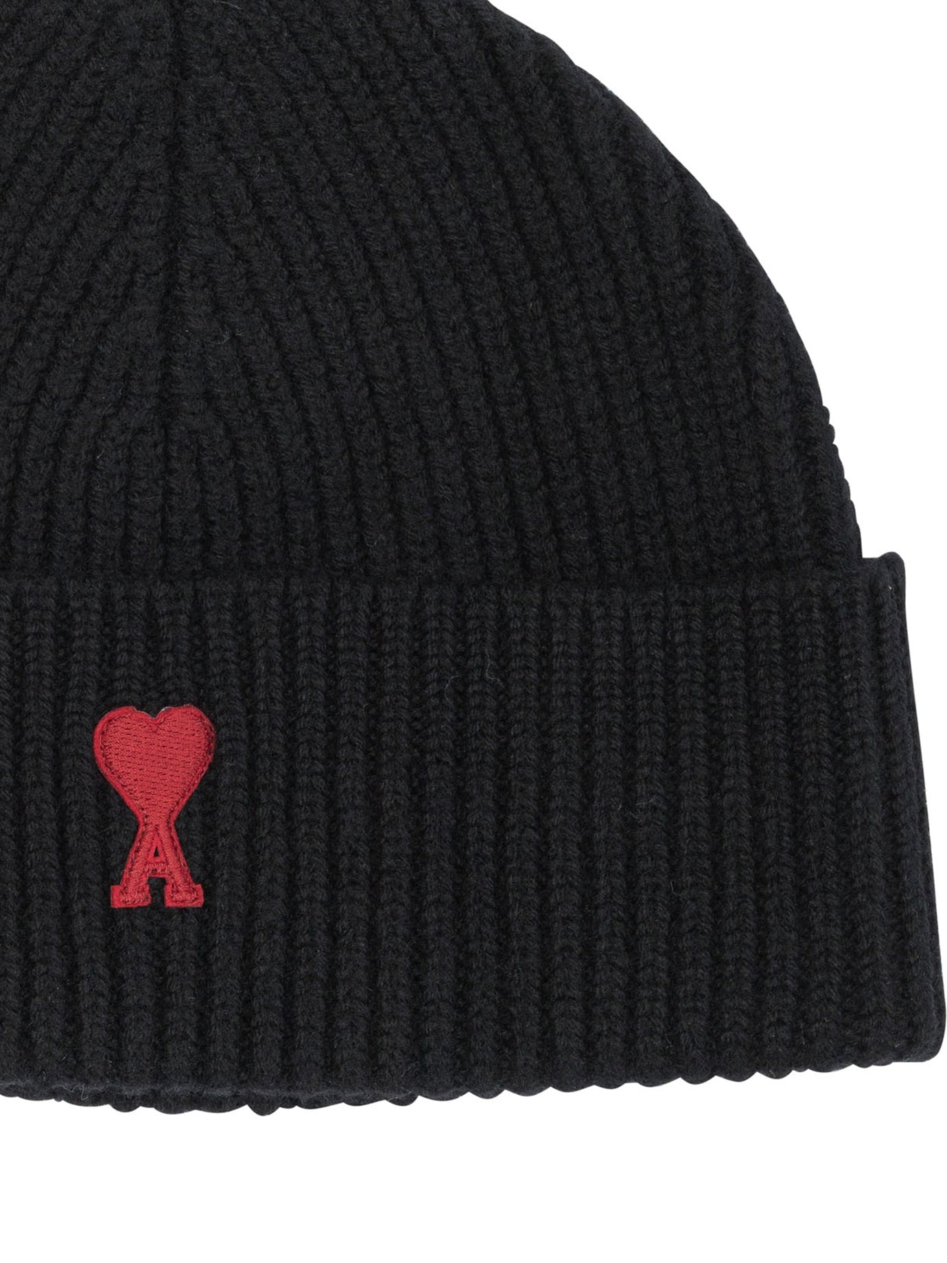 Ami Paris Merino wool beanie - Black