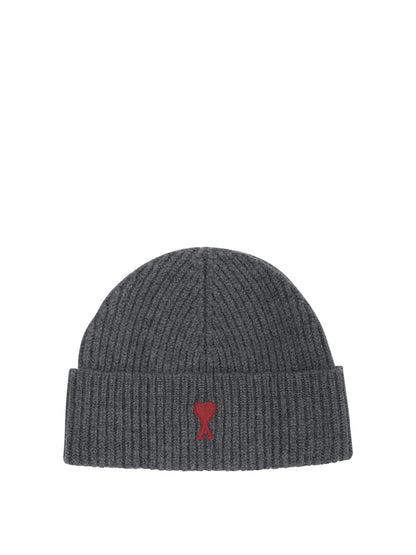 Ami Paris Merino wool beanie - Grey