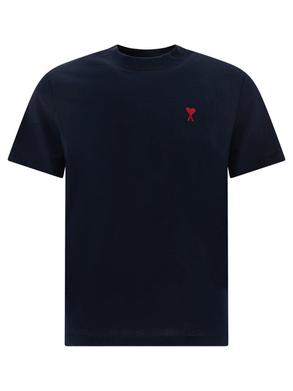 Ami Paris Crew-neck T-shirt with logo - Blue