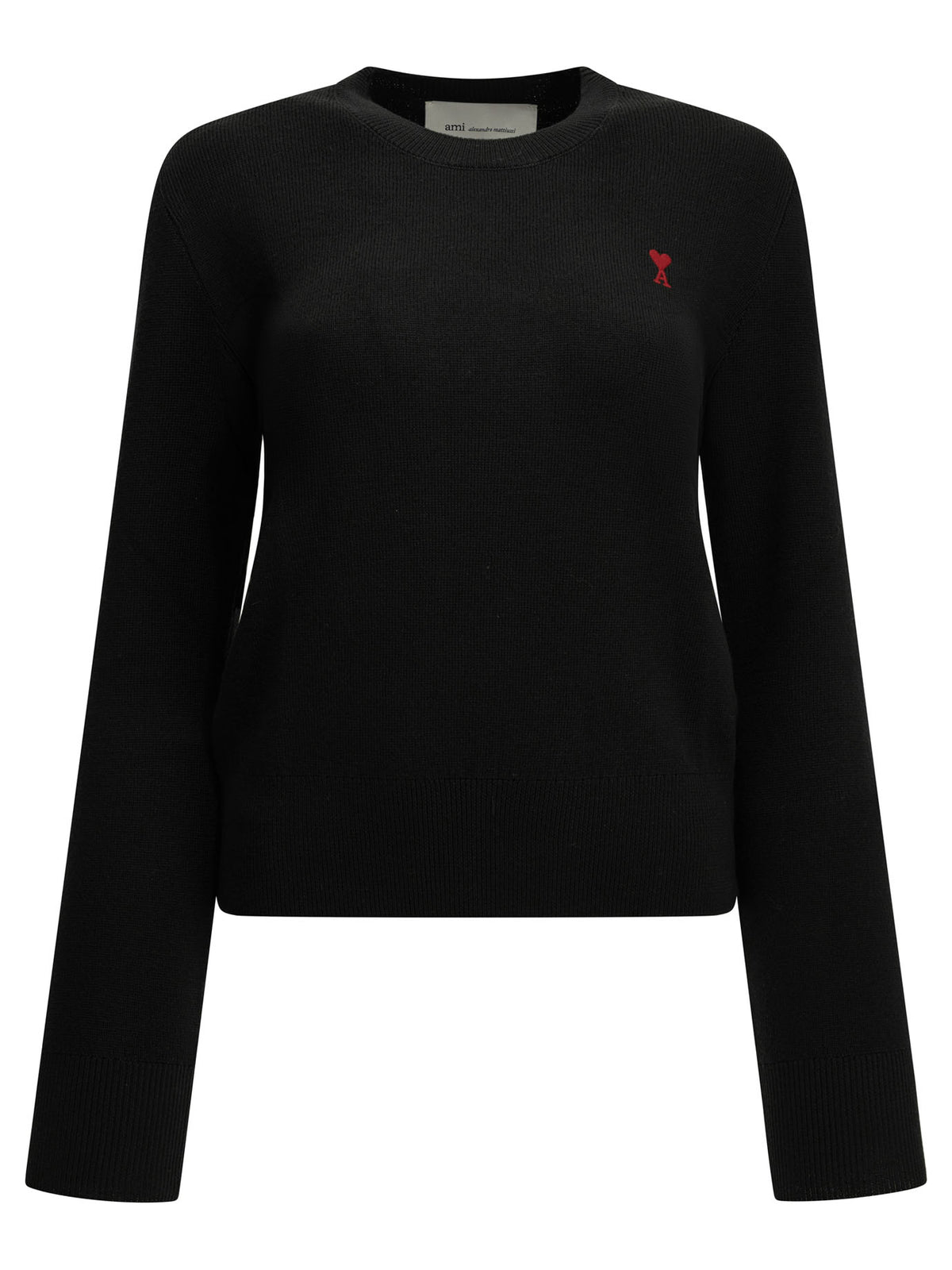 Ami Paris "Ami de Coeur" Crew-Neck Sweater - Black