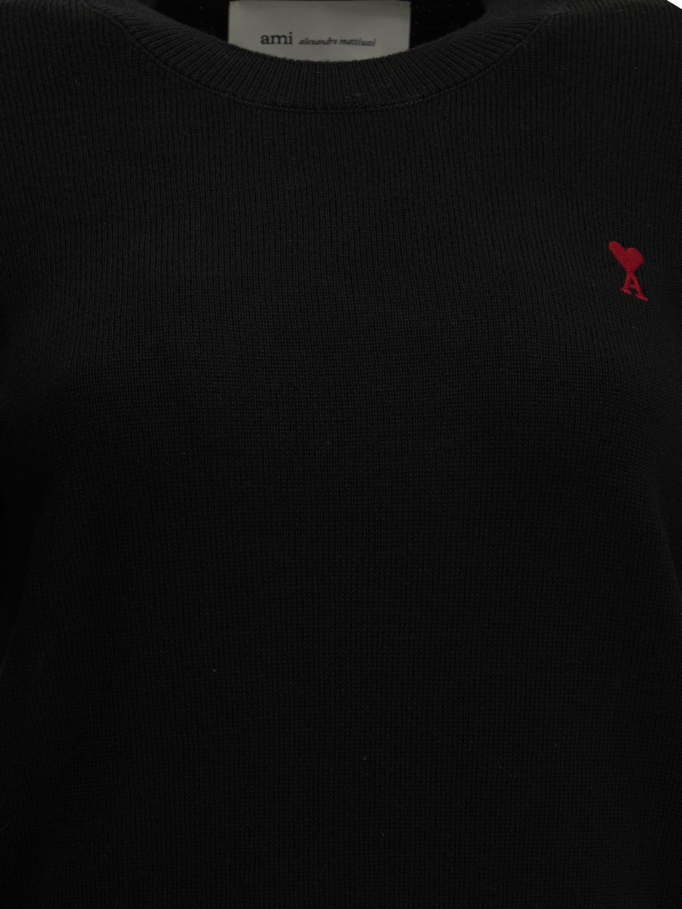 Ami Paris "Ami de Coeur" Crew-Neck Sweater - Black