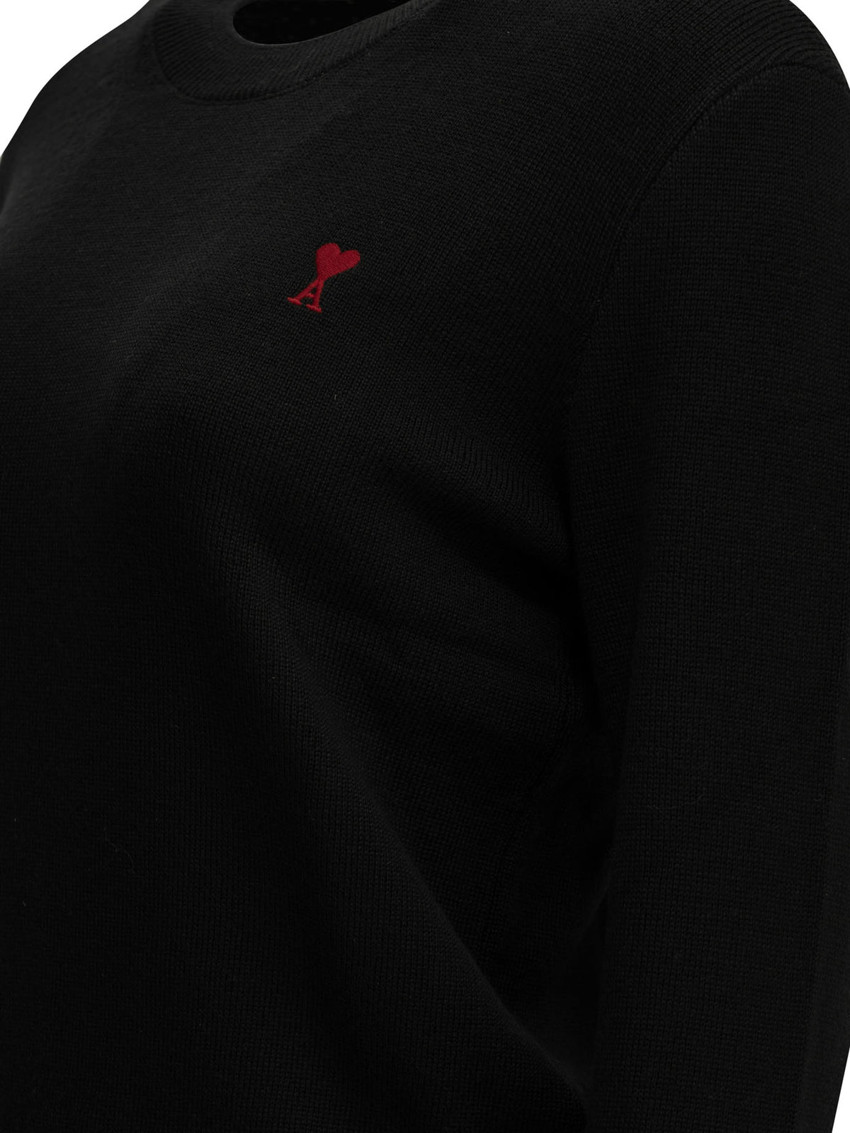 Ami Paris "Ami de Coeur" Crew-Neck Sweater - Black